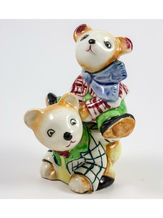 Other - Vintage Hand Painted Ceramic Japan Leapers Bears Salt & Pepper Set Novelty